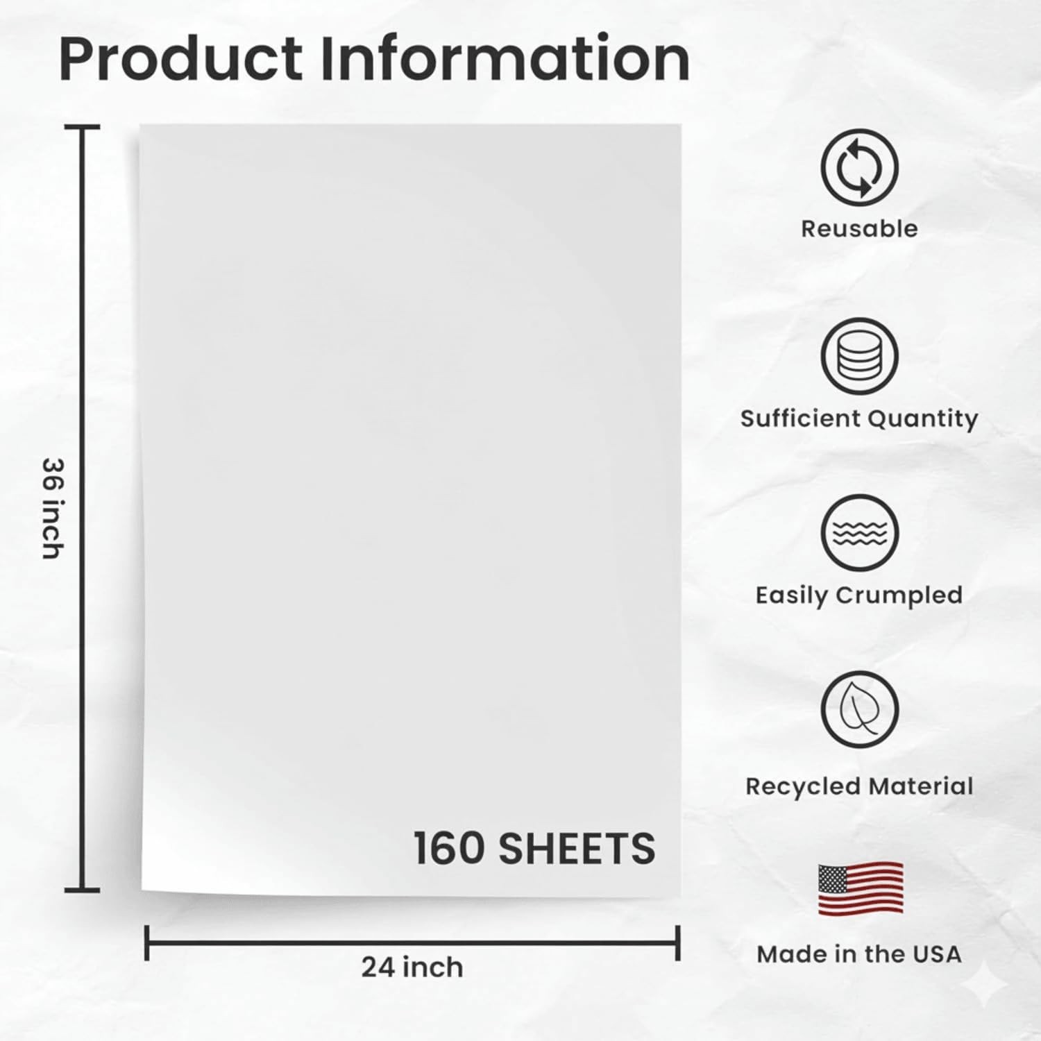 Essential 24″ x 36″ Newsprint Packing Paper – 160 Sheets for Effortless Moving