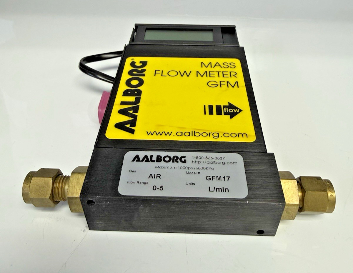 Aalborg GFM17 GFMS-010009 Mass Flow Meter Air 0-5 L/min 1000 PSI 30VDC LCD
