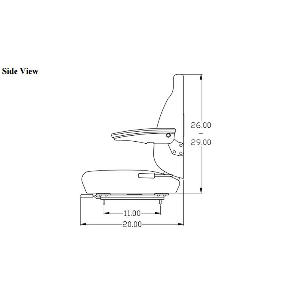 Seat Fits Komatsu Excavator PC03-2 PC12R-8 PC20-6 PC20-7 PC27R-8
