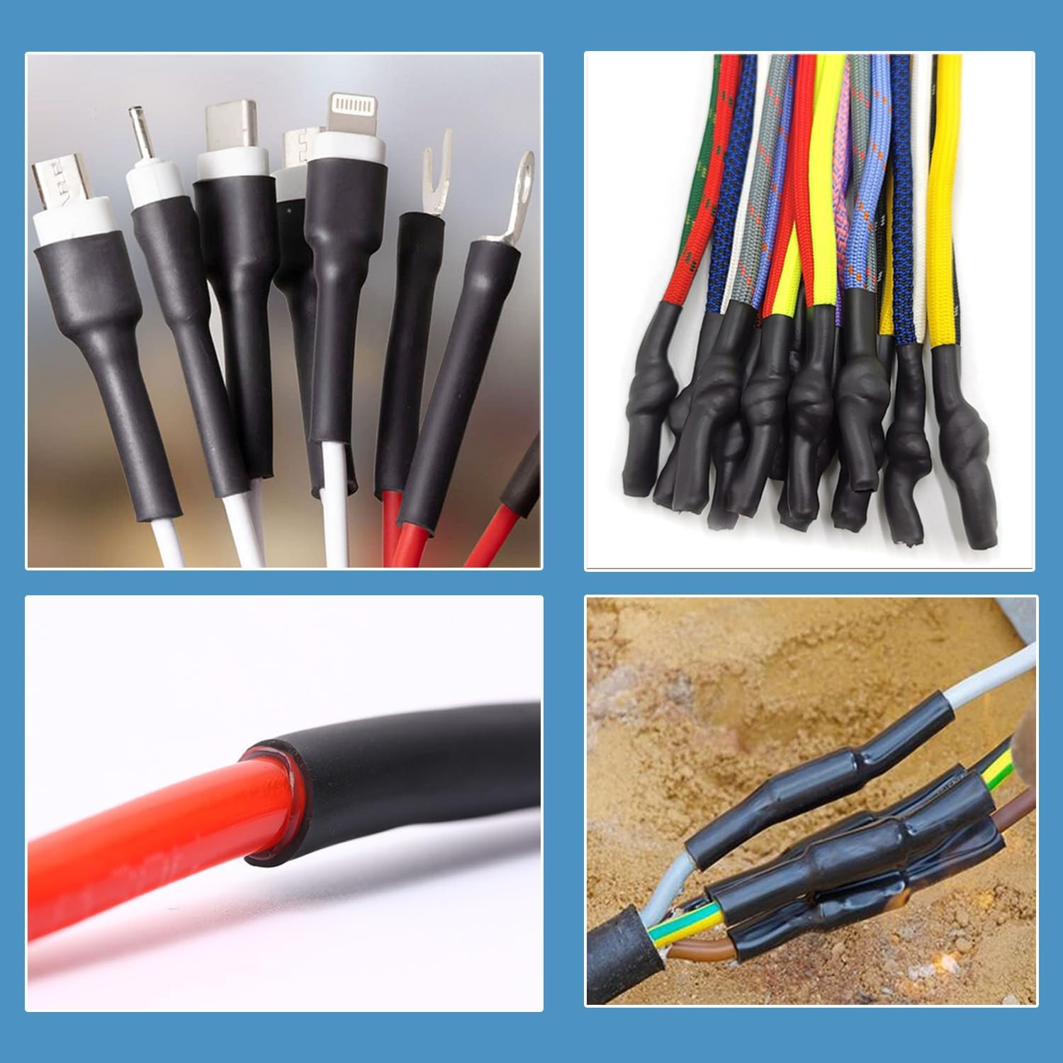 11-Size Heat Shrink Tubing Roll Kit 69 Ft Total,4:1 Adhesive-Lined Waterproof Wi