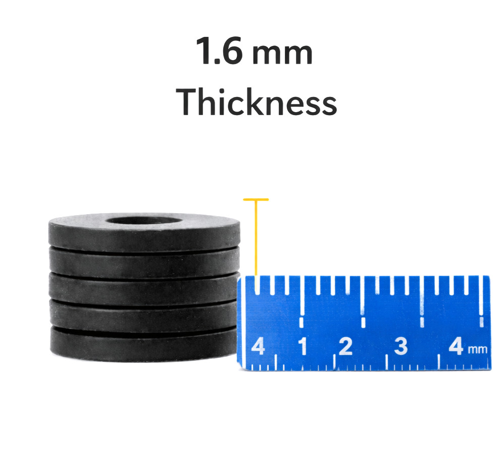 6mm ID x 13mm OD x 1.6mm EPDM Rubber Flat Sealing Washers Industrial MRO