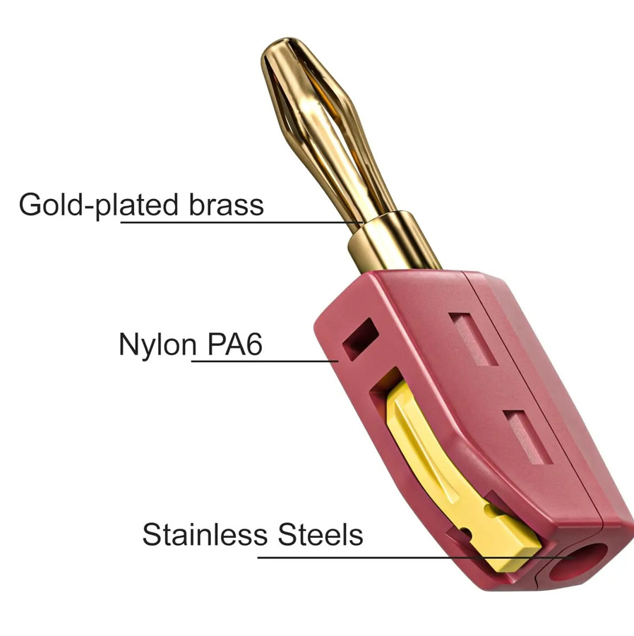 10pcs 4mm Gold Plated Banana Plug Connector High Current 32A – Banana Connector
