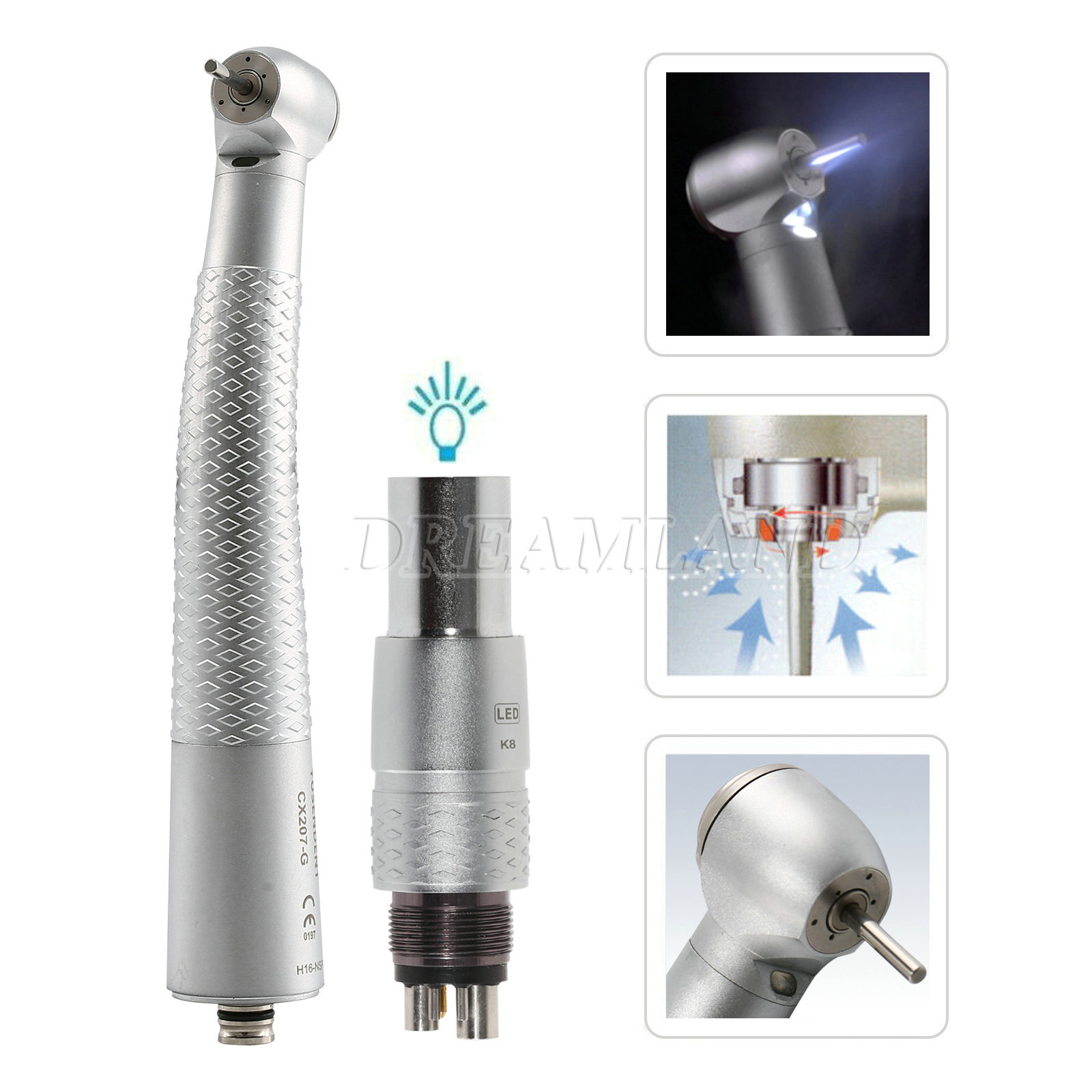 COXO YUSENDENT CX207-G Dental Fiber Optic LED high speed Handpiece Fit NSK XX
