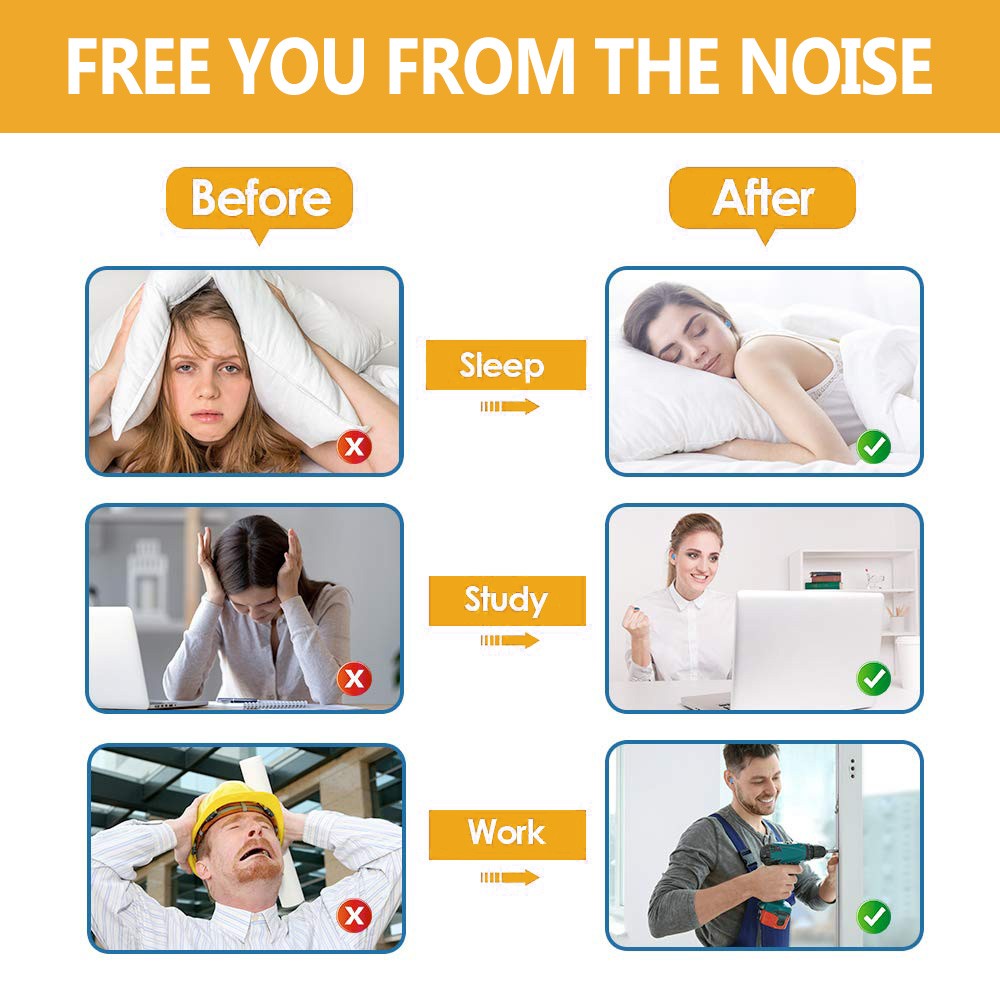 400/600 Ear Plugs Soft Orange Foam Sleep Travel Noise Shooting Working Lot Bulk
