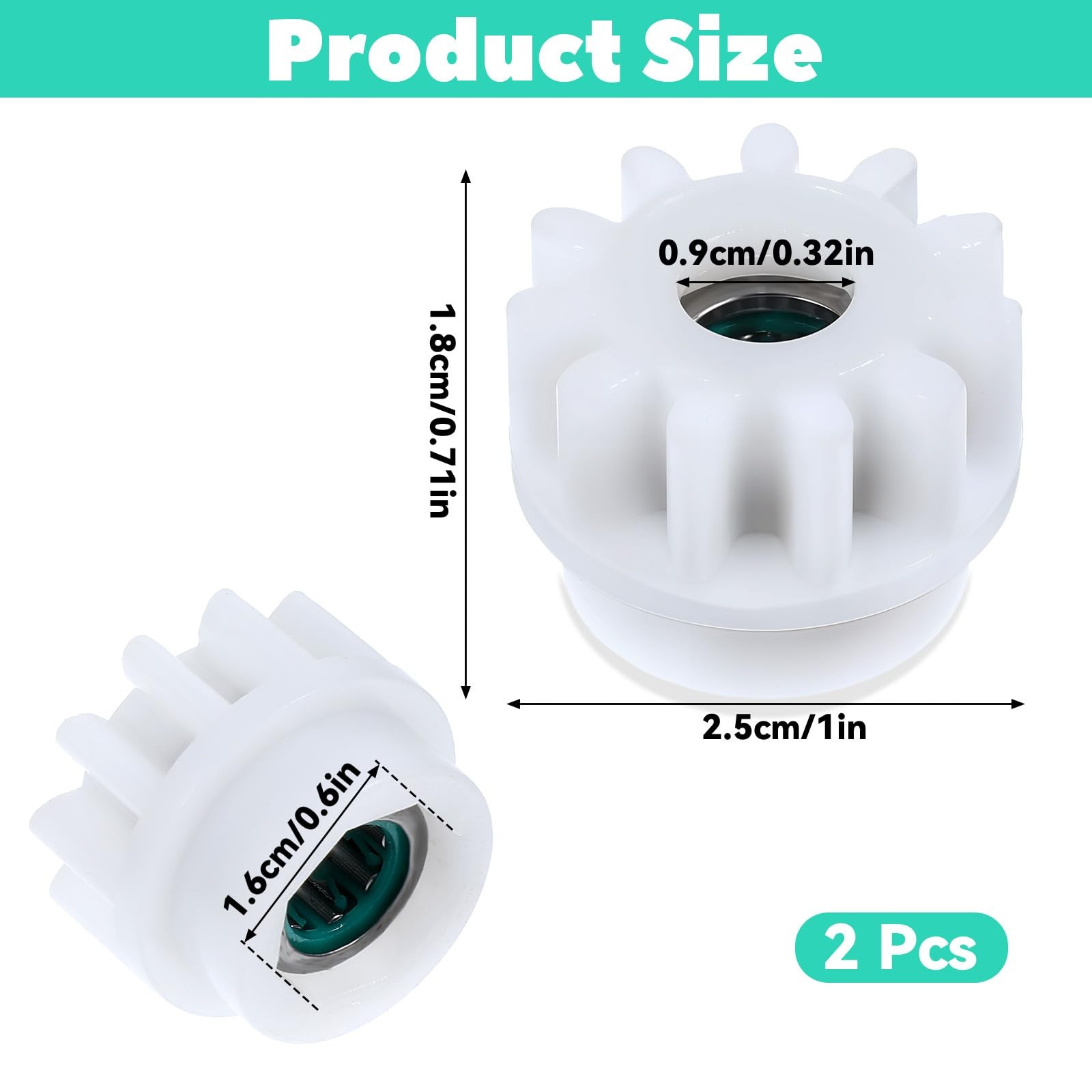 2 Pcs Spin Mop Replacement Diameter: 0.98 inches, Height: 0.7 6pcs