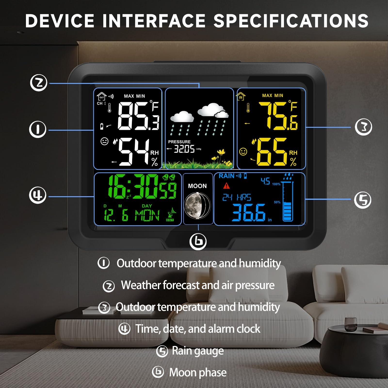 Digital Wireless Rain Gauge Outdoor, Home Weather Station Wireless Indoor Out…