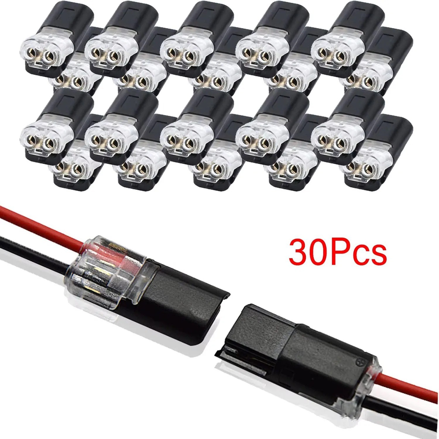 GMOX 50 pcs Wire Connectors, Double Wire Plug in Connector with Locking Buckle