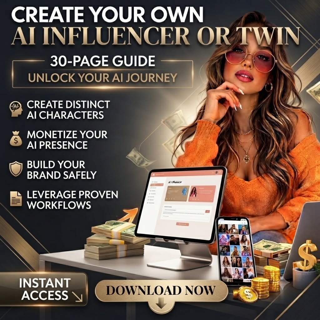 AI Influencer Guide | Create Your AI Twin & AI Content Creator | Canva Templates