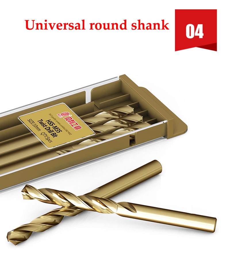 Twist Drill Bit M35 HSS-CO Cobalt Drill Bits For Drilling Stainless Steel 1~20mm