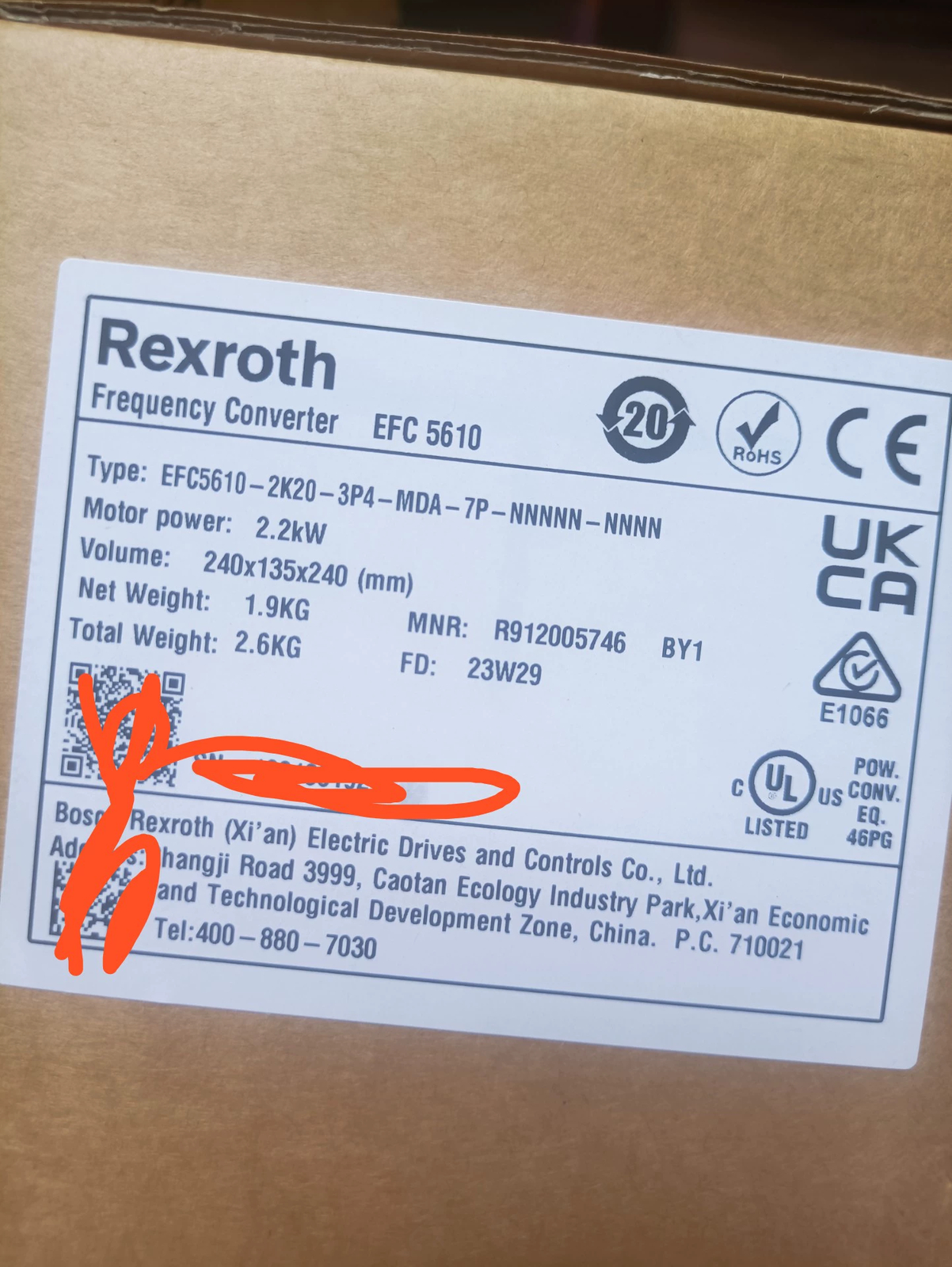 1PC NEW Rexroth EFC5610-2K20-3P4-MDA-7P-NNNNN-NNNN Inverter By DHL/FedEx