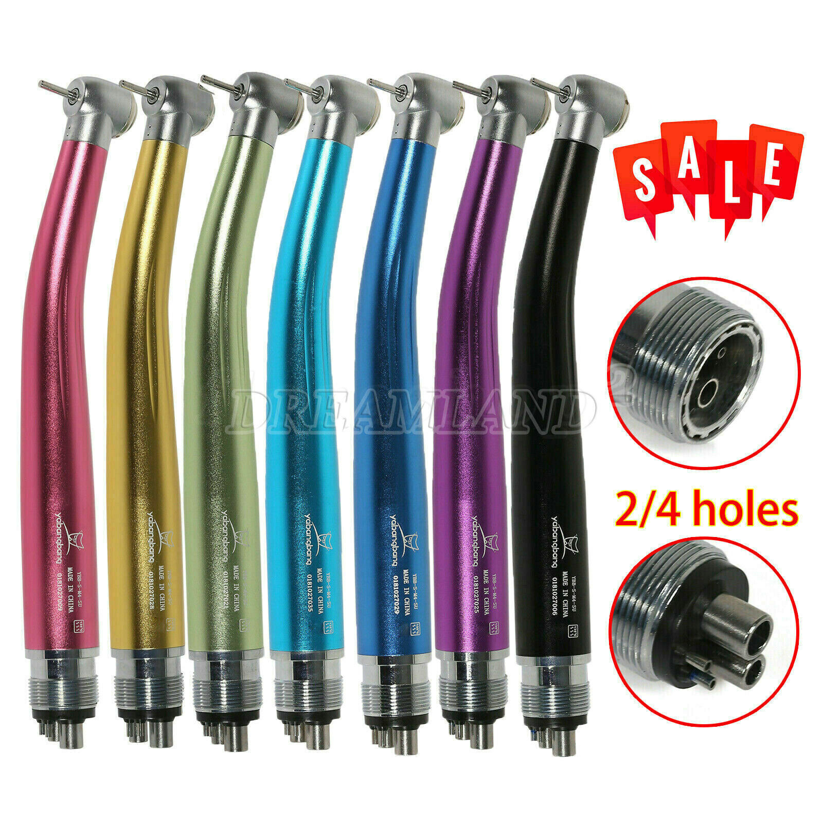 NSK Style Dental High Speed Handpiece Colorful Turbine 2/4 Holes 7 Colors Rotor
