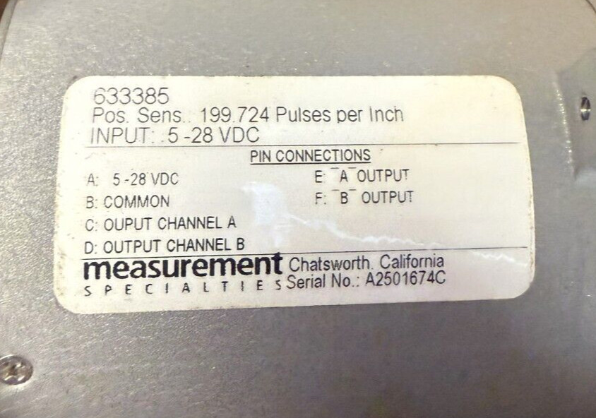Measurement Specialties 633385 Position Sensor Encoder New
