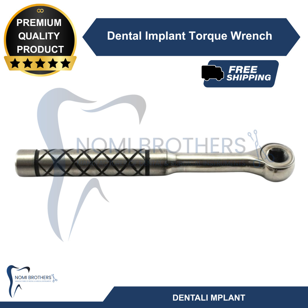 Dental Implant Torque Wrench Ratchet 10-45 Ncm 6.35mm Hex 4.0mm Square CE