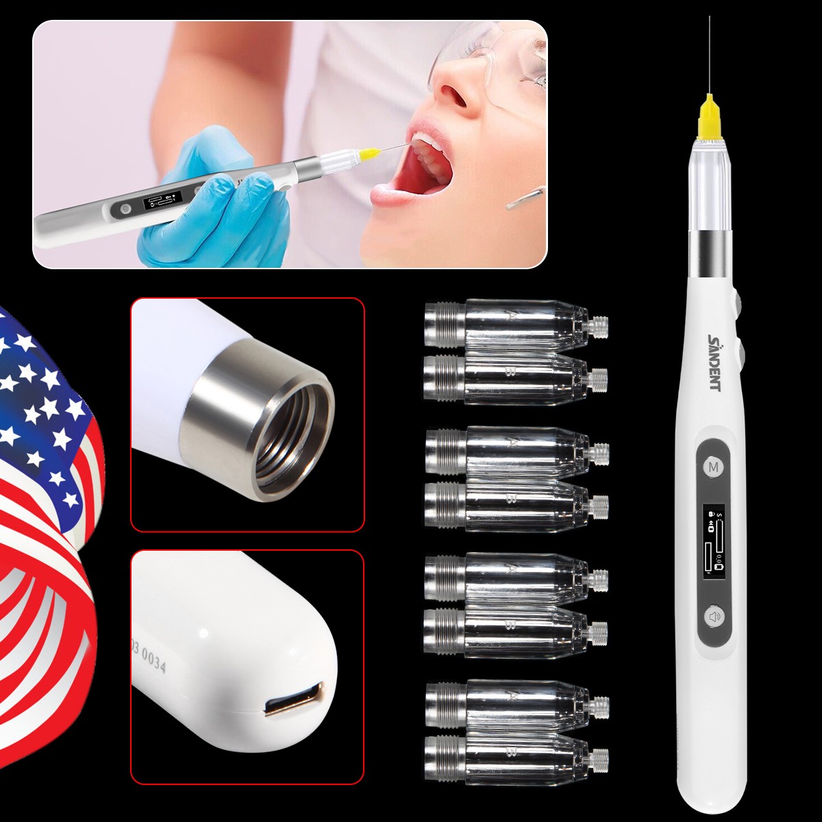 5PCS Estilo Dental NSK Pana Air Alta Velocidad Pieza de Mano 2 Agujeros Botón