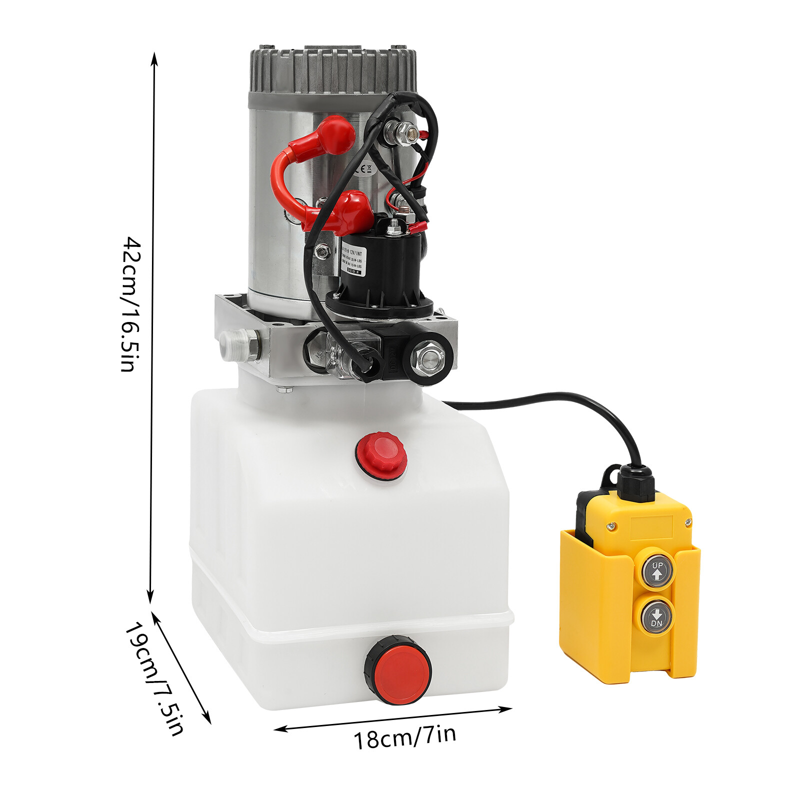 Electric Hydraulic Pump, Hydraulic Power Unit 12V, Single Acting Oil Pump 4/L