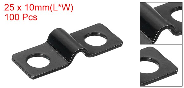 100Pcs U-Shaped Pipe Clamp 1/8 Inch 3mm 2 Hole U-Tube Strap Clamp Black