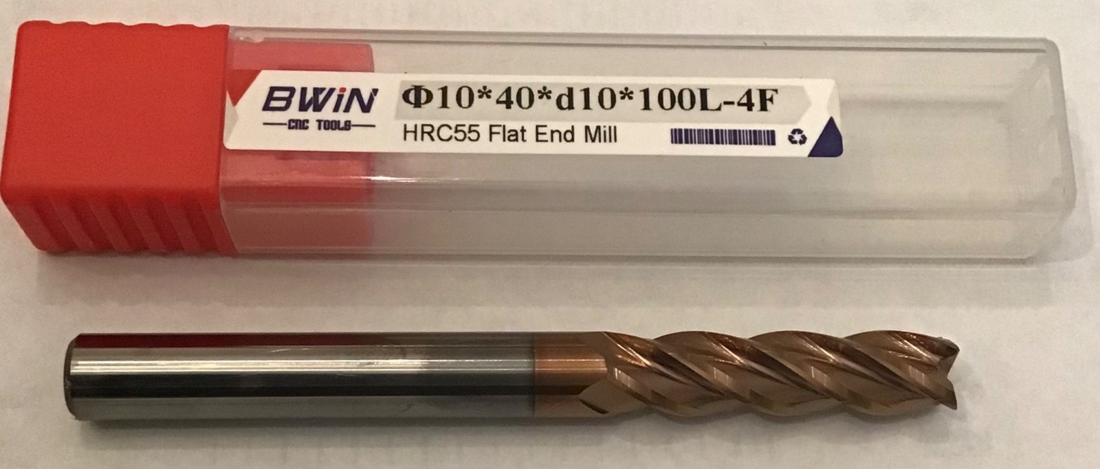 New 10MM x 40mm LOC x 100mm OAL Solid Carbide 4 Flute End Mill TiAlN Coated