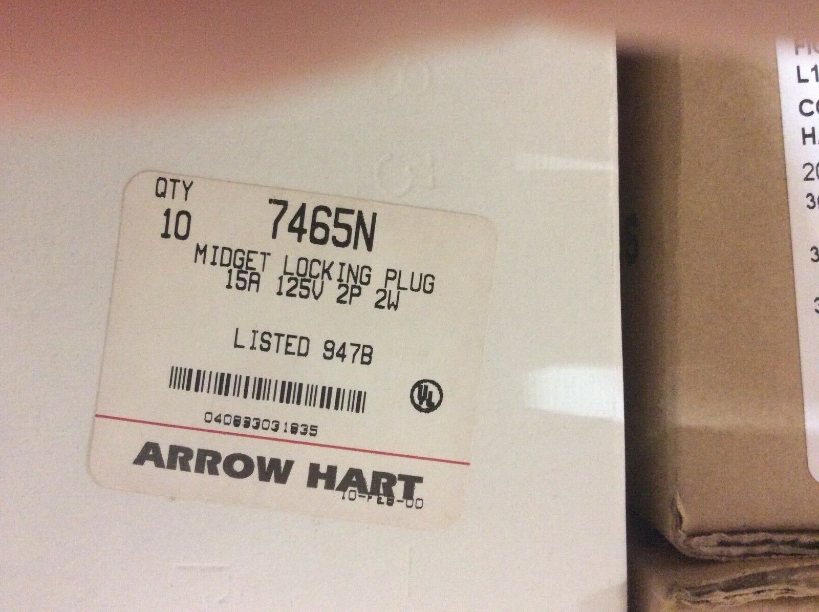 5 Cooper Arrow Hart 7465N 15A Midget Locking Plug 2P 2W 125Vac