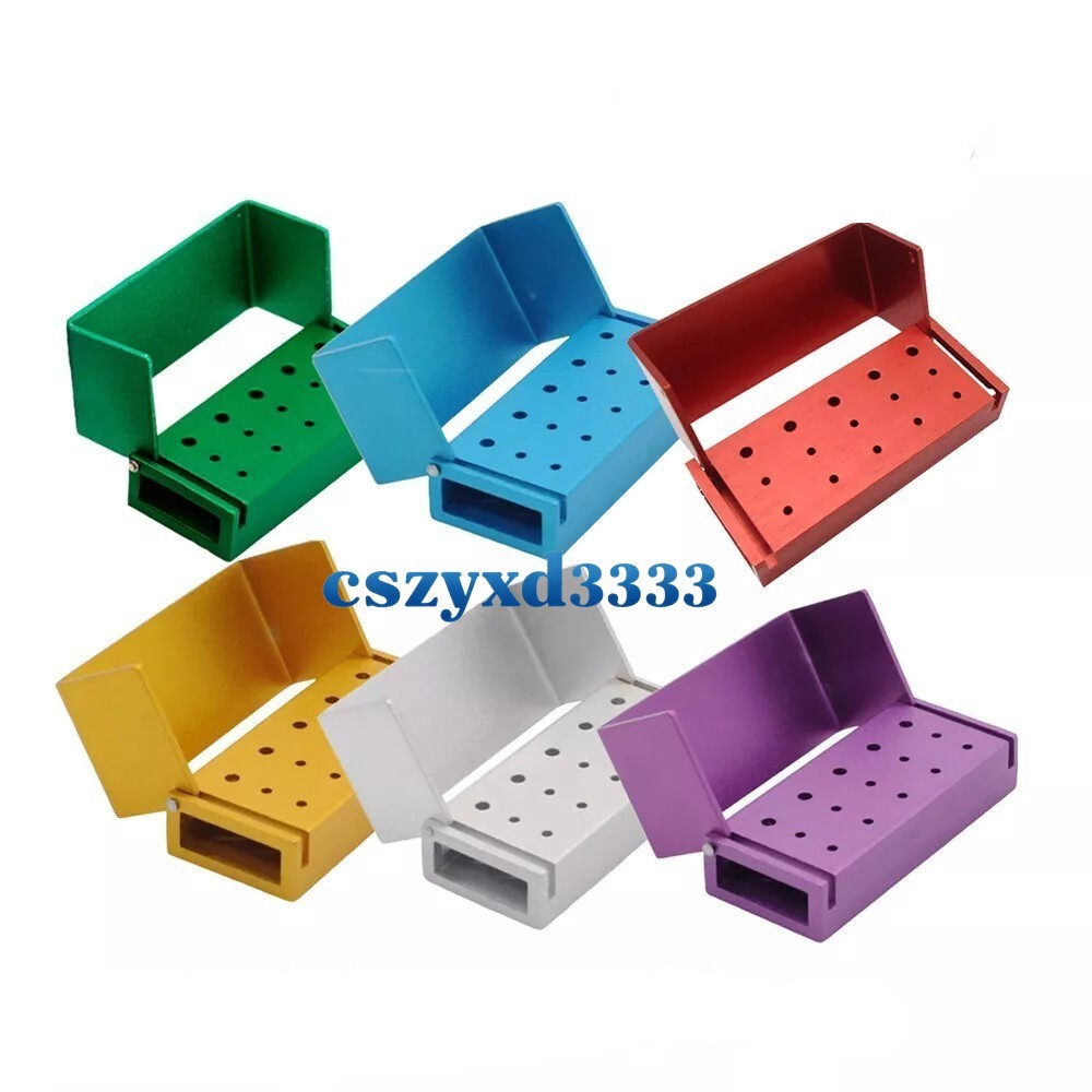 Dental Bur Holder Block Disinfection Box 10/15/16/24/30/56/100/142/152 Holes