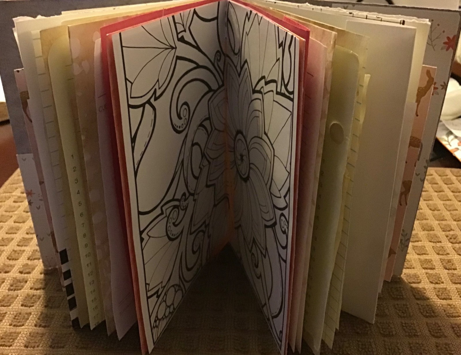 Handmade Naked Junk Journal 6” x 4.5” Mushroom Print Card Stock Cover
