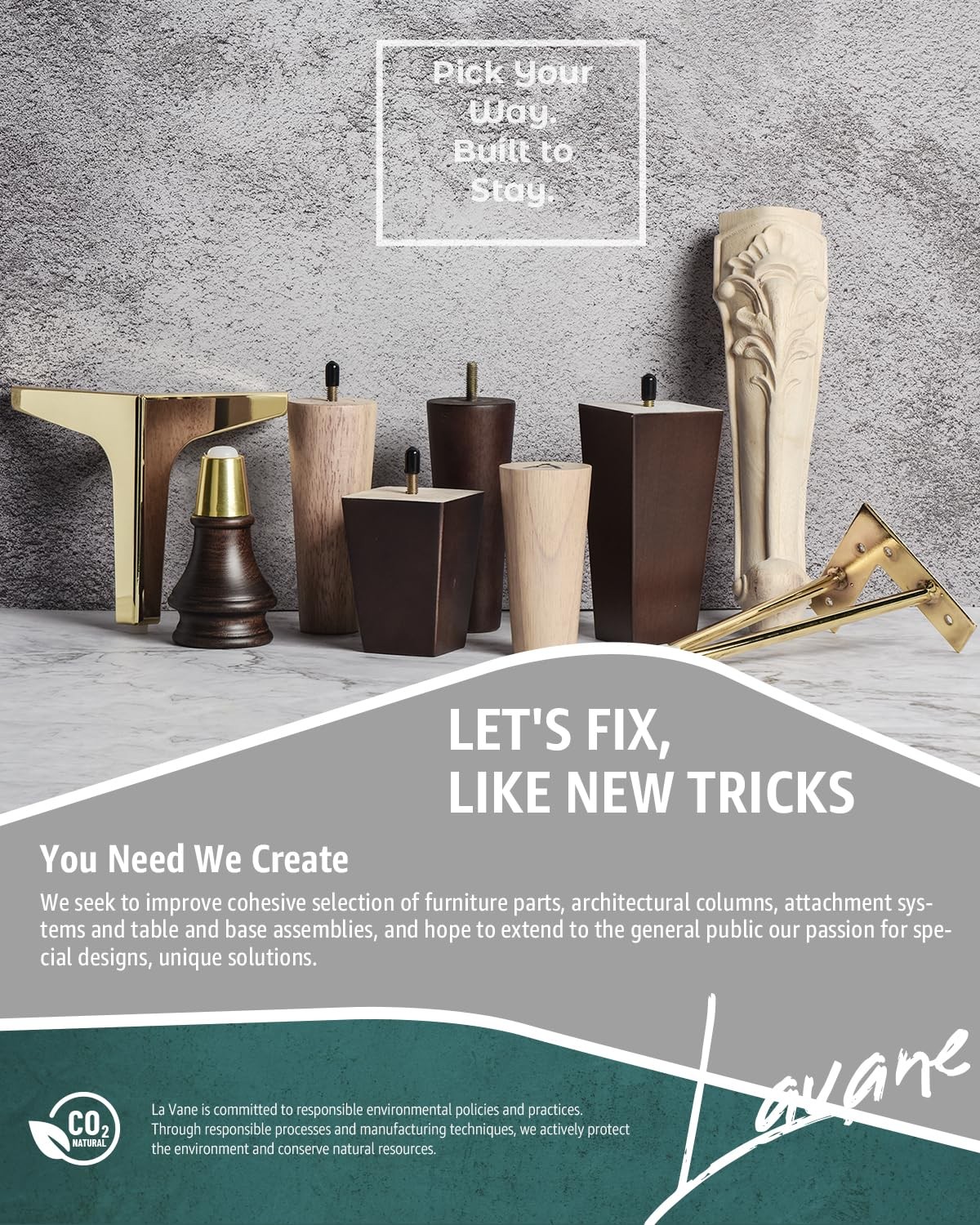 La Vane 6 inch / 15cm Solid Wood Furniture Legs – 4PCS – 6″ / 15cm, Tapered