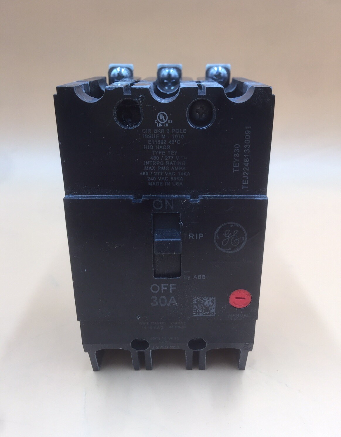 HOUSTON STOCK NEW GE QTY 1 TEY330 Q-LINE 30 AMP 480V FREE 2 DAY AIR SHIPPIG