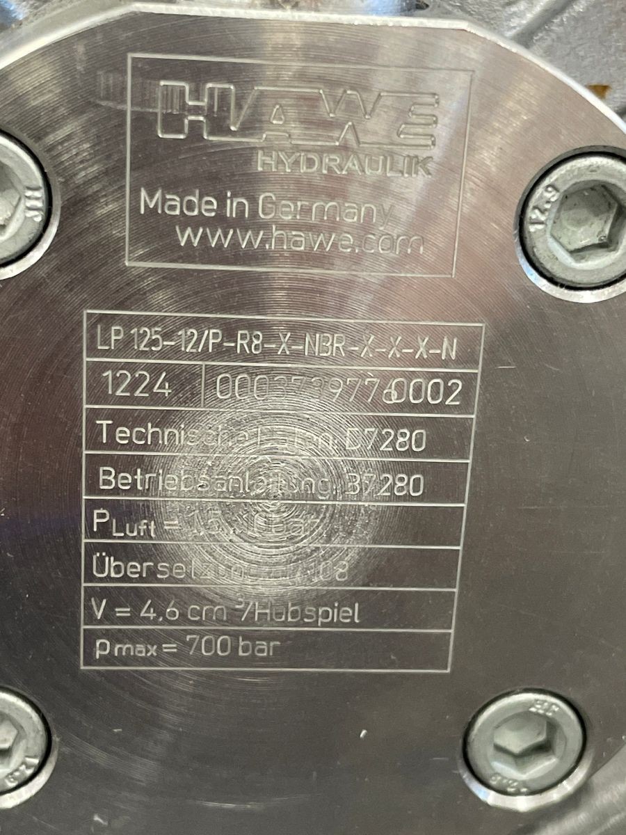 HAWE HYDRAULIK Air Driven Hydraulic Pump LP 125-12/P-R8-X-NBR-X-X-X-N