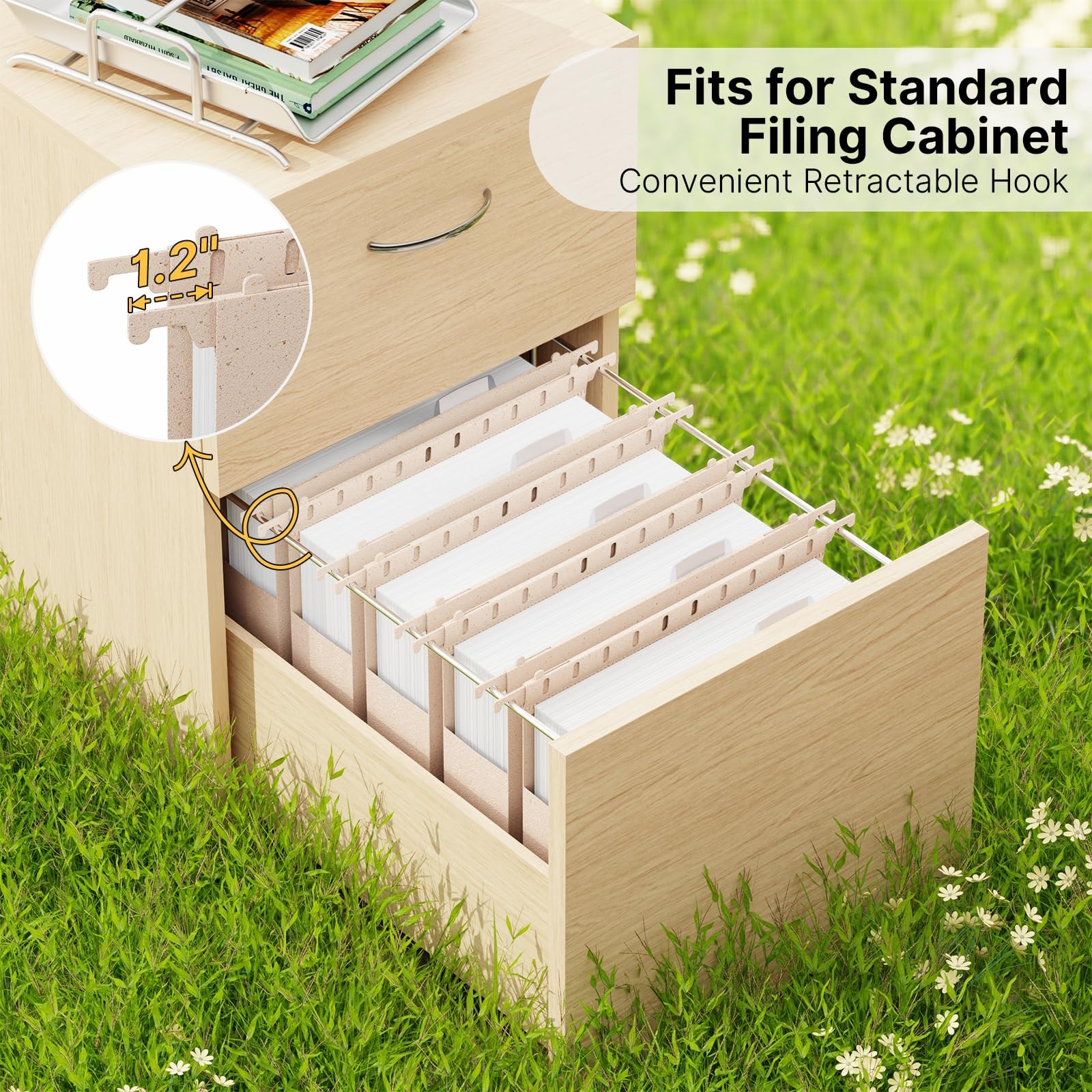 Plastic Hanging File Folders Letter Size, Heavy Duty 2″ Expansion, 12 Pack Re…