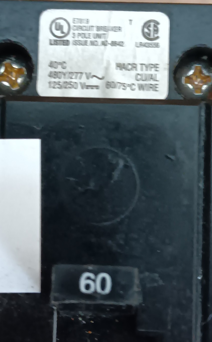 Eaton GHB3060 60 Amp 3 Pole Circuit Breaker 480/277 V