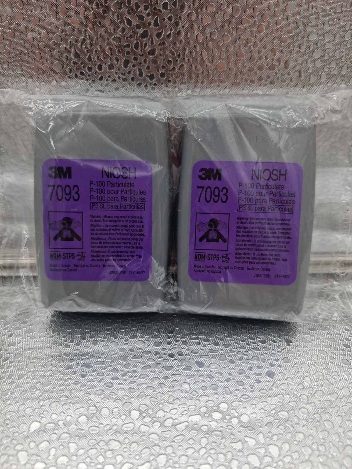 3M 7093 P1OO Niosh Replacement Respirator Cartridge Filter 1 Pair New