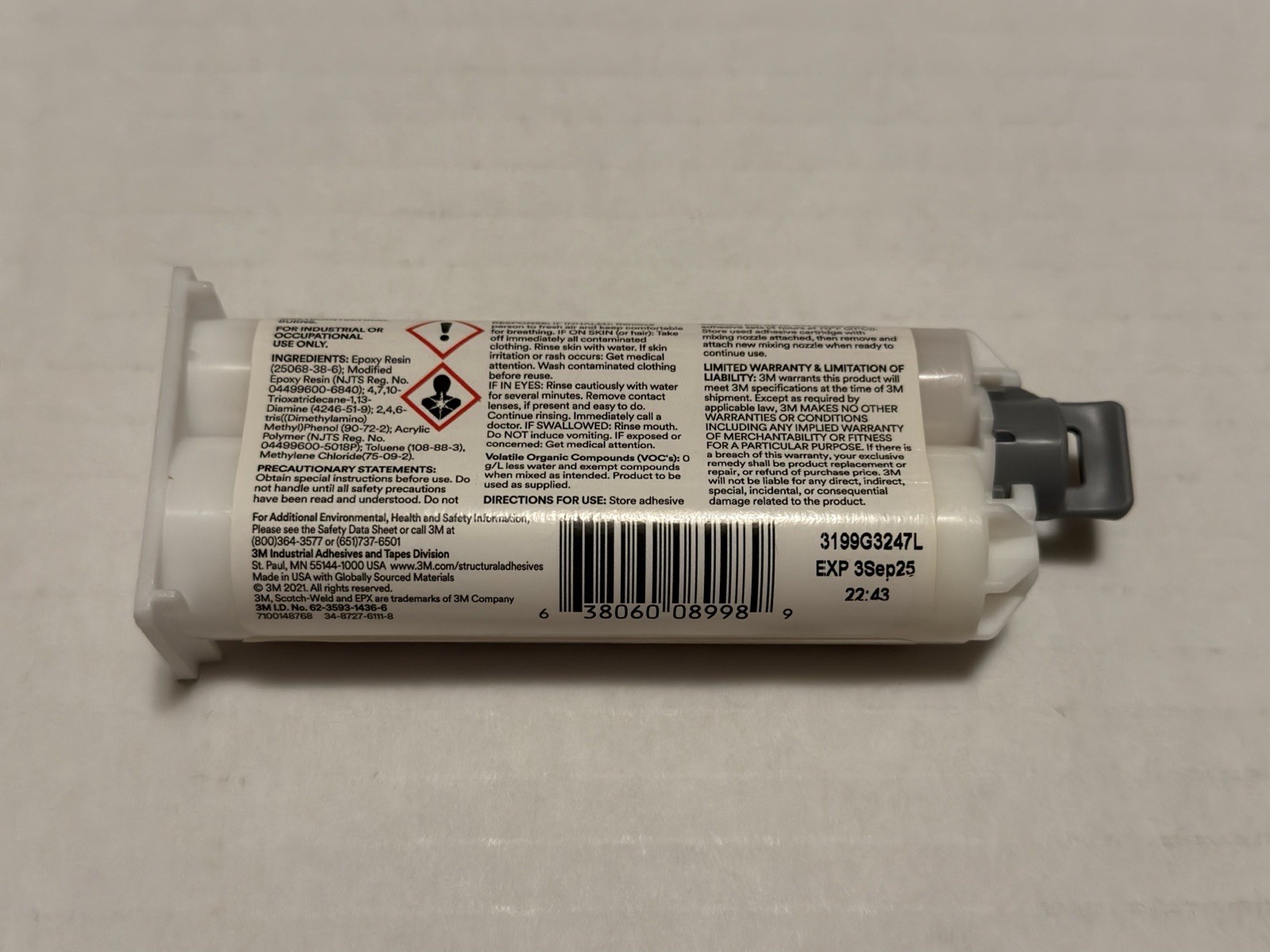 Brand New 3M Scotch-Weld Epoxy Adhesive DP460 Off-White 50 mL (EXP 09/2025)