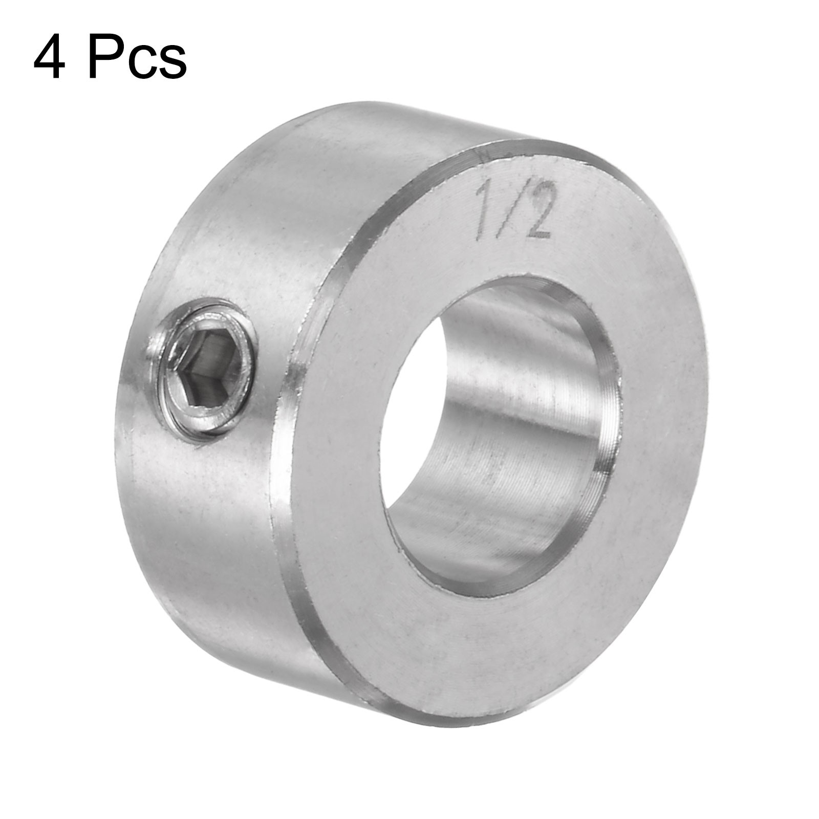 4pcs 1/2″ Bore Stainless Steel Set Screw Shaft Collars 1″ OD 7/16″ Width
