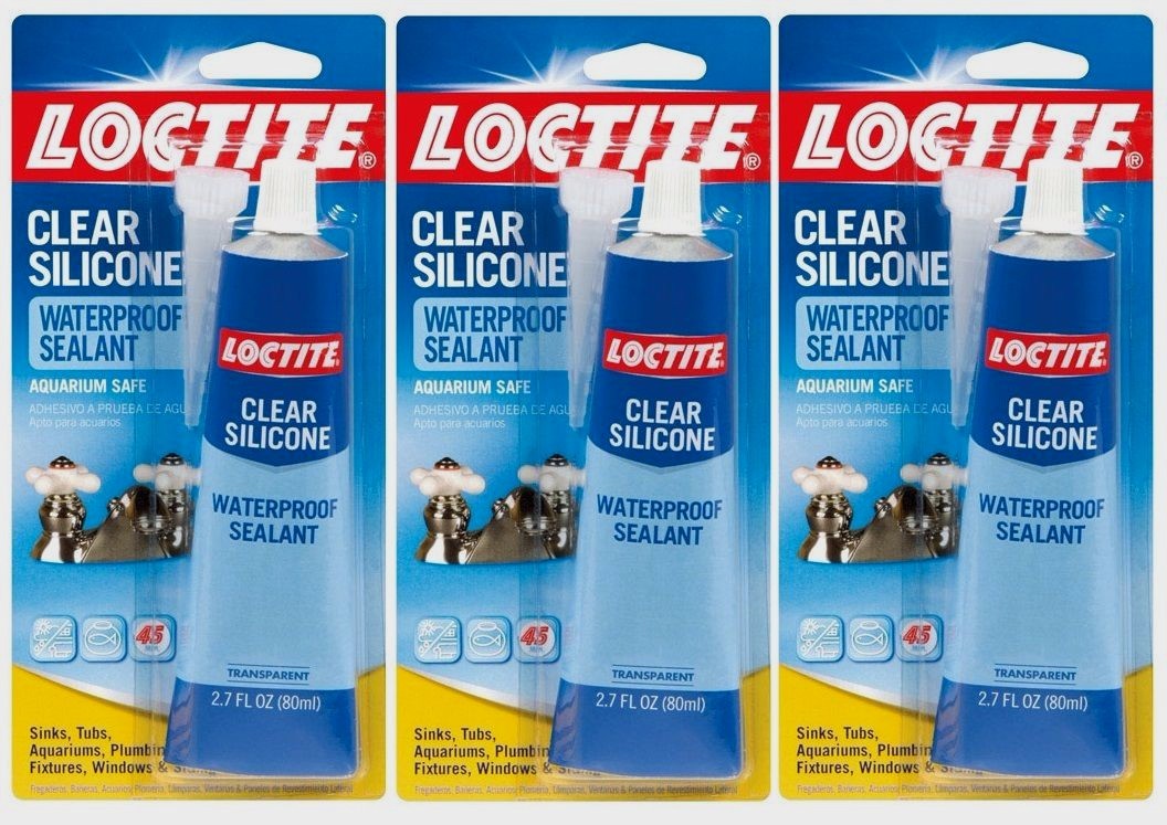 3 ~ LOCTITE Clear Silicone WATERPROOF Sealant Aquarium Sink Window Glass 2.7oz