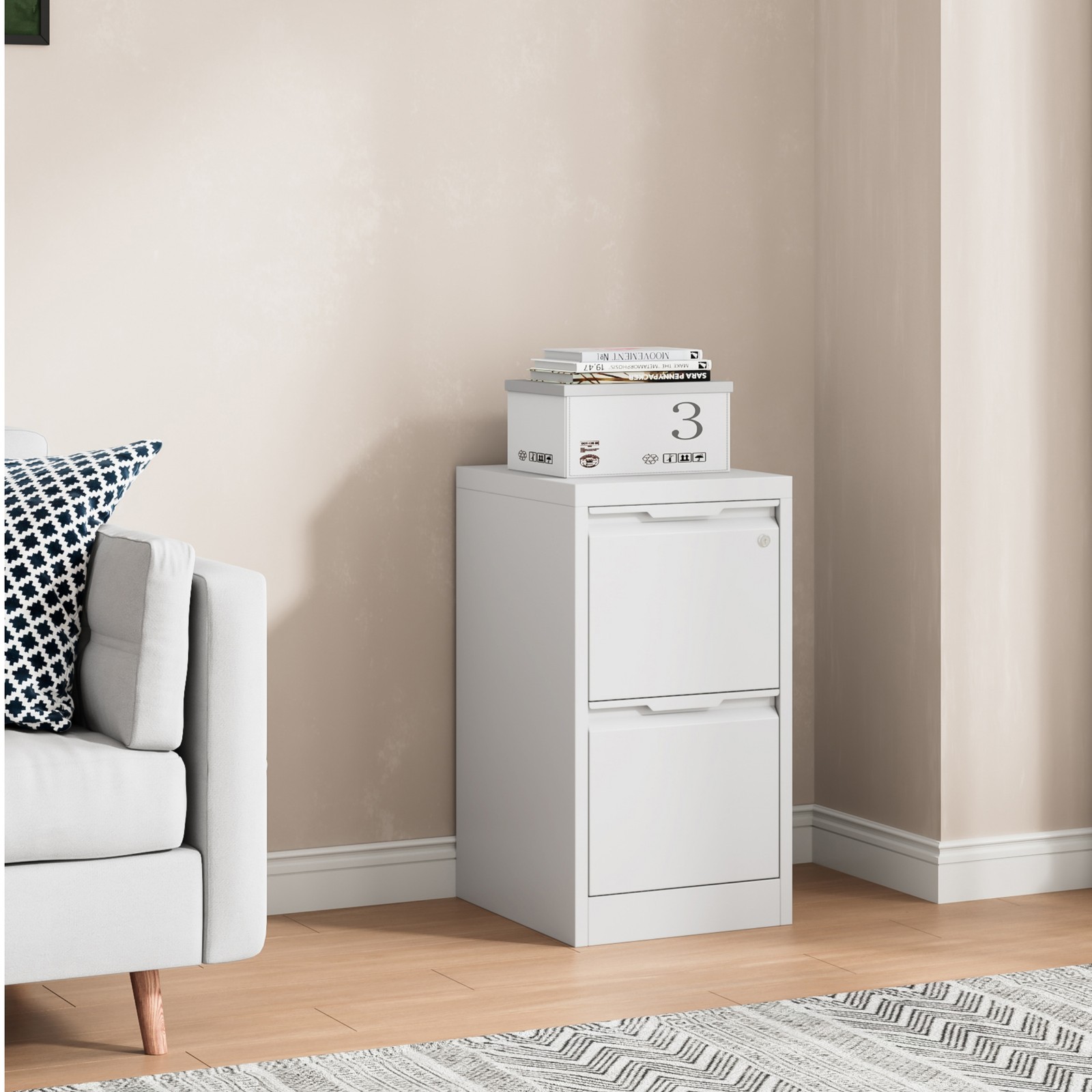 NEW Metal Vertical File Storage Cabinet with Lock 2 Drawer Office Filing Cabinet