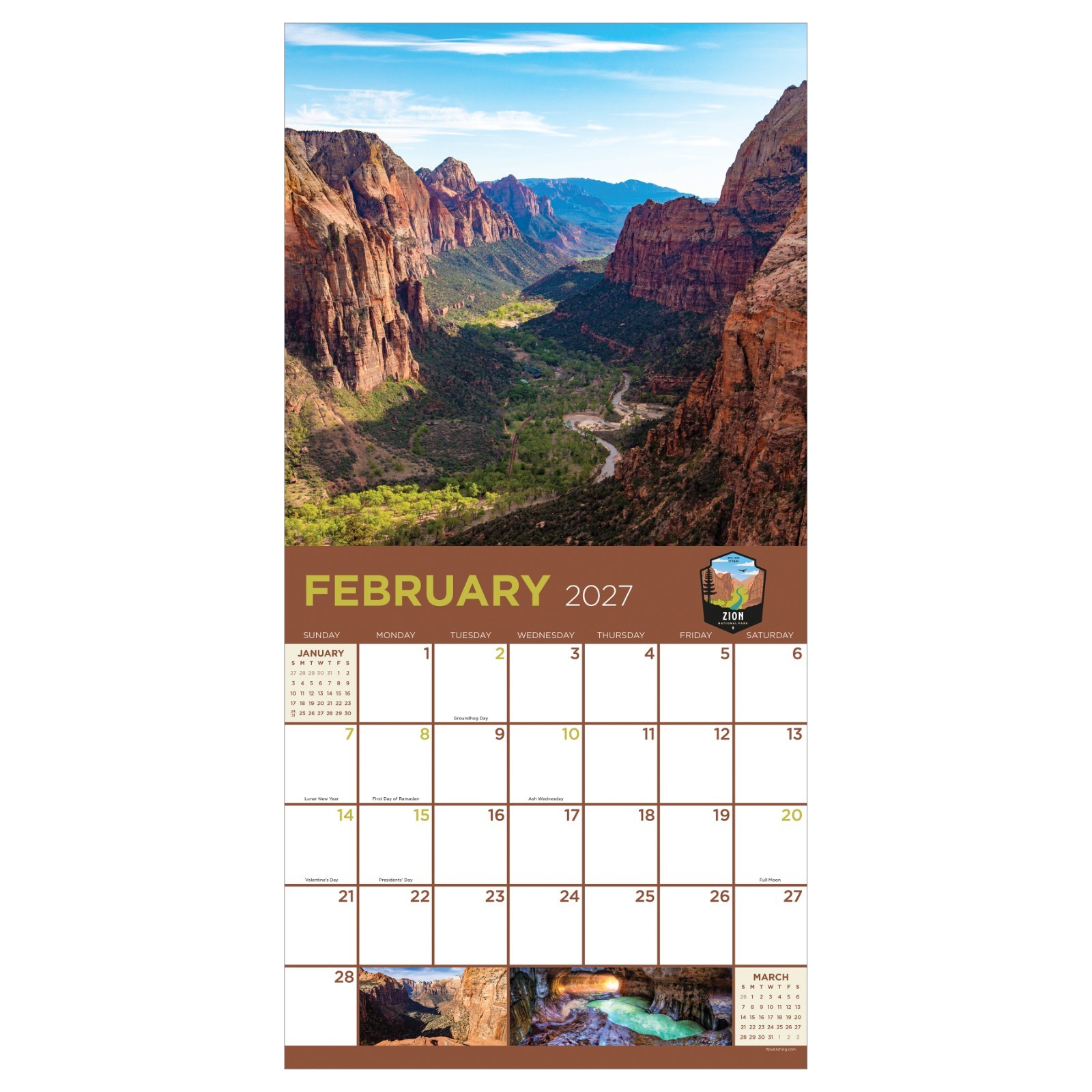 2027 National Parks Wall Calendar