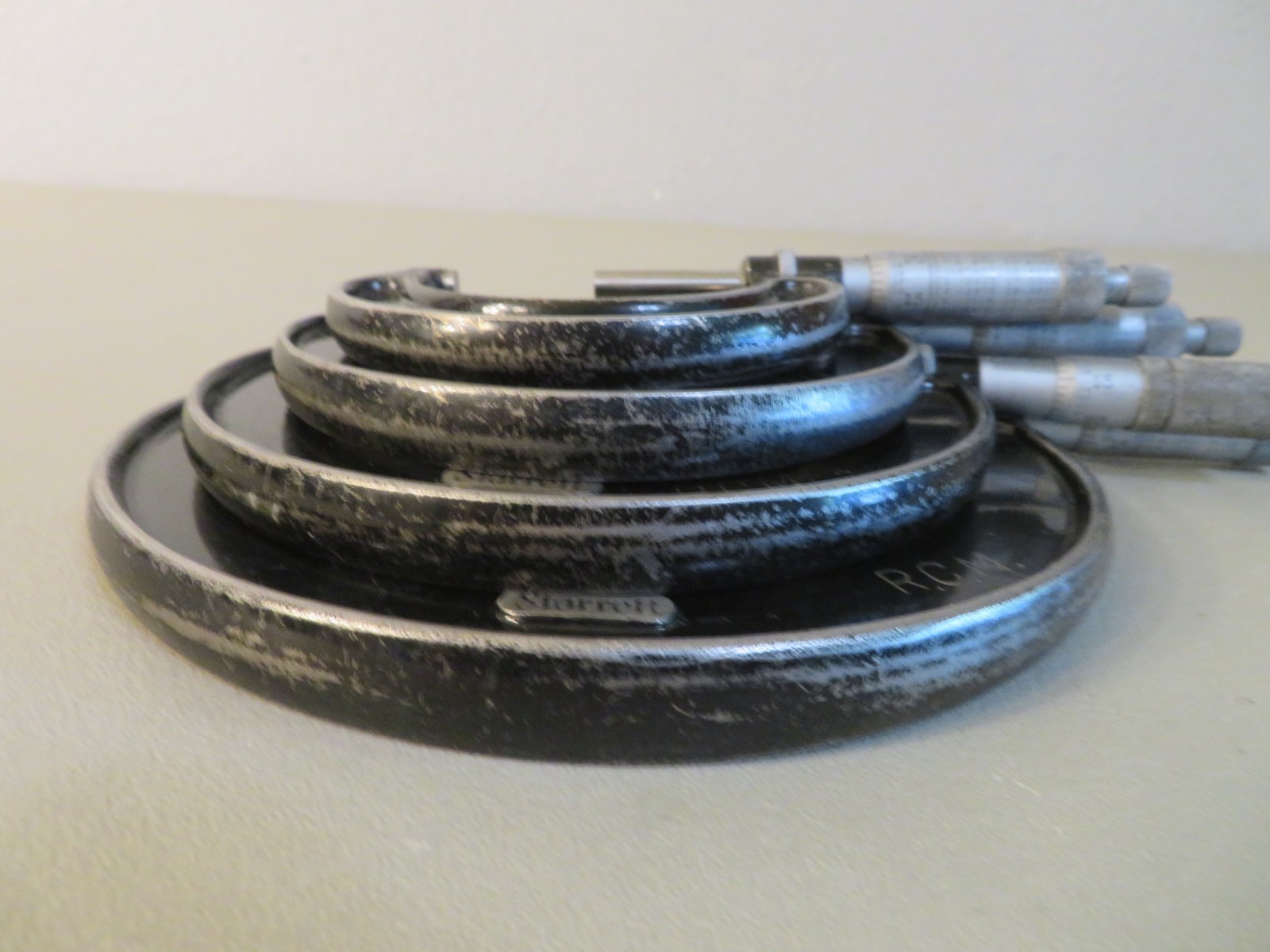 4 – STARRETT No. 436 Outside Micrometer 5in, 4in, 3in, 2in