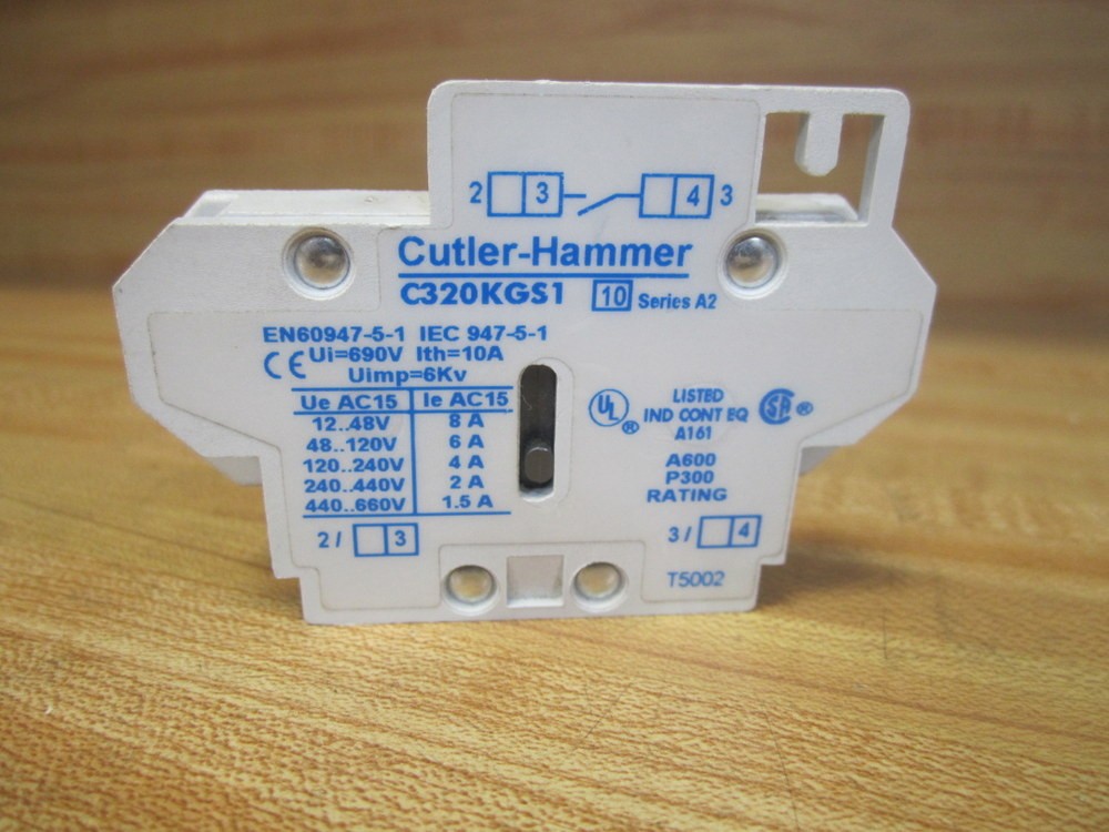 Cutler Hammer C320KGS1 Eaton Auxiliary Contact Series A2