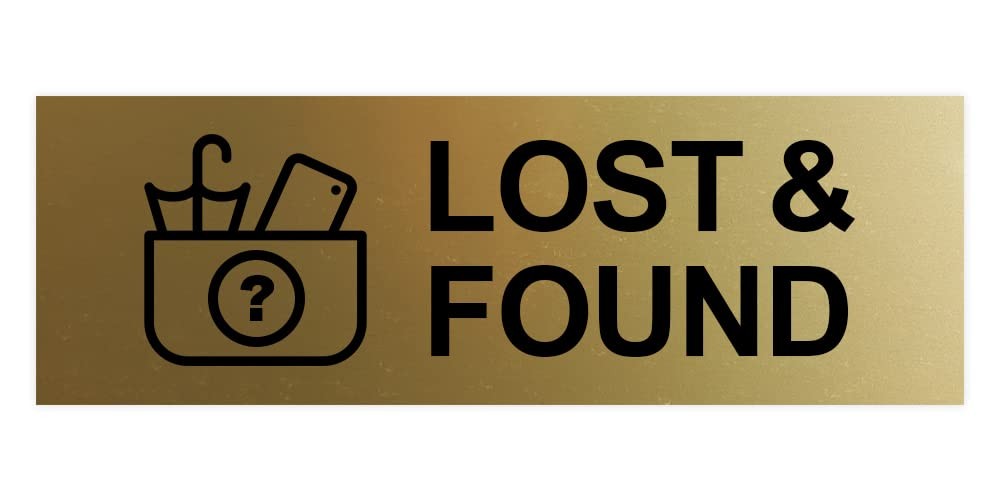 Basic Lost And Found Sign Brushed Gold – Large