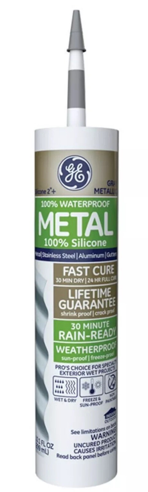 Ge Silicone 2 Gray Silicone 2 Metal Silicone 10.1 Oz. Pack Of 12