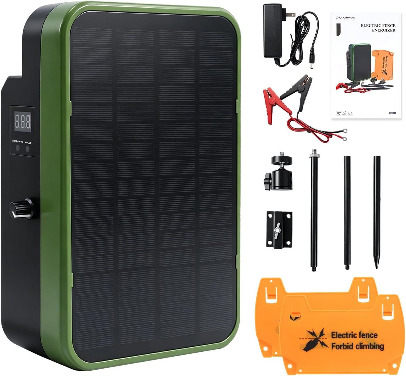 0.5J 10Mile Solar Power Fence Charger 5.5W Electric Fence Energizer Livestock US