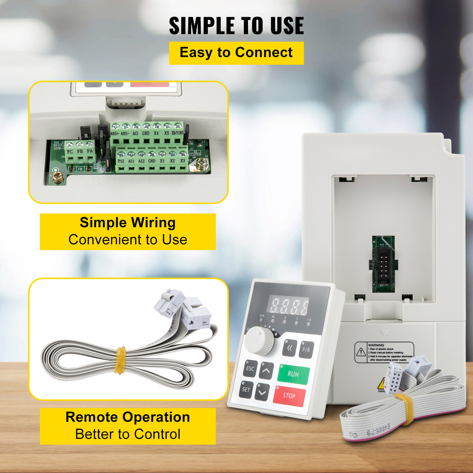 VEVOR 3KW 4HP 220V Variable Frequency Drive Inverter Converter 1 To 3 Phase VFD