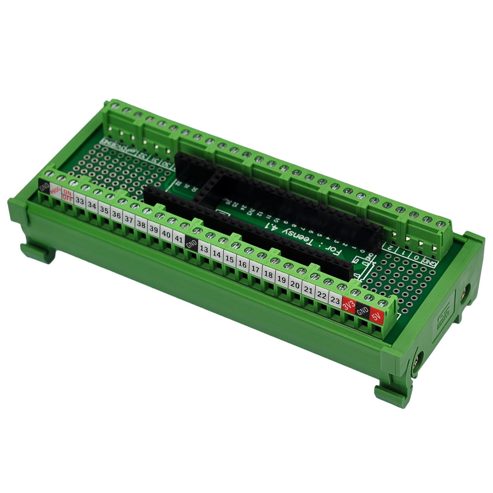 Terminal Block Breakout Board Module For Teensy 4.1, Din Rail Mount Ve