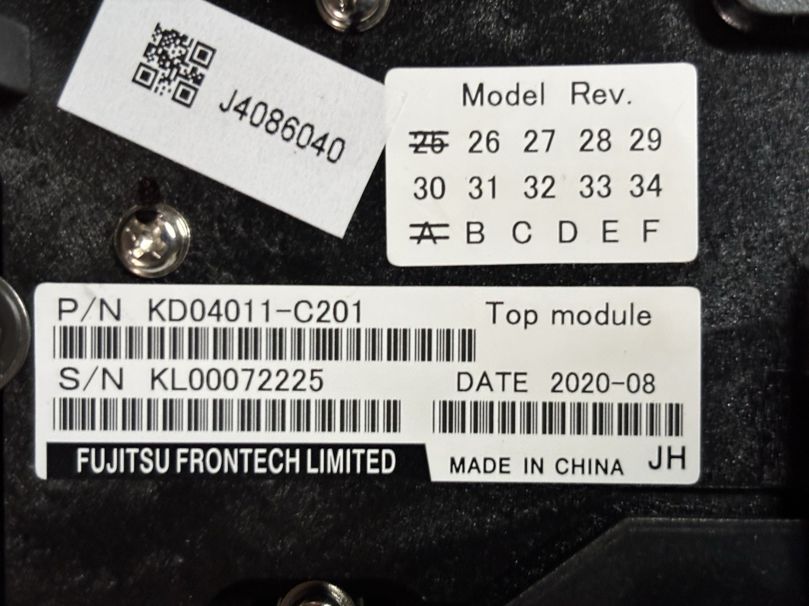 NEW. FUJITSU GSR50 CASH HANDLING TOP MODULE KD04011-C201, 4970524694
