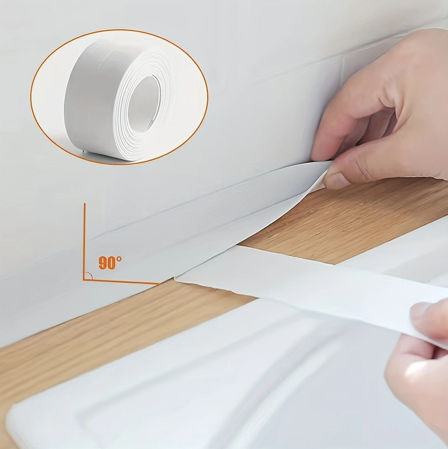 1pc 3.2M Waterproof Self-Adhesive Caulk Tape for Kitchen & Bathroom – NEW