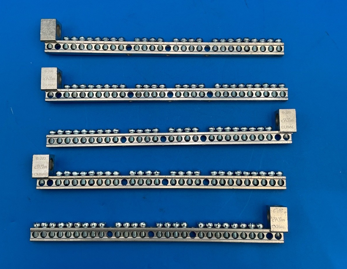 Lot of 5 Square D 25 Terminal Ground Bar Kit for Plug On Neutral Load Centers