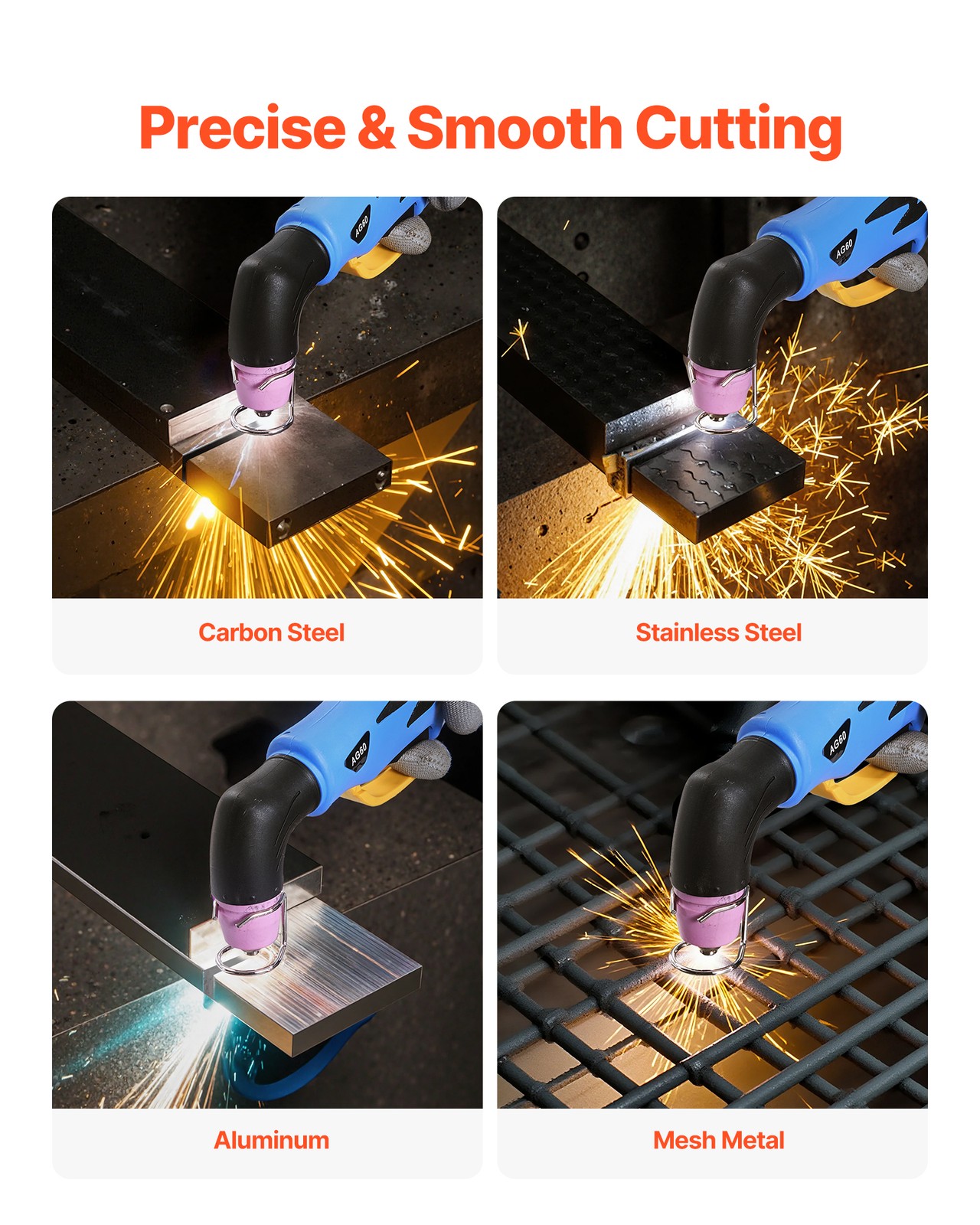 VEVOR Plasma Cutter 65A Non-Touch Pilot Arc Plasma Cutting Machine 110V/220V