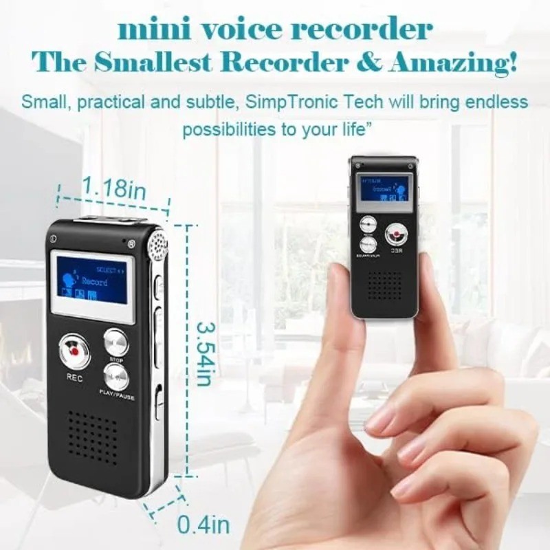 Lecture Digital Voice Recorder Dictaphone Audio MP3 Sound Mini Recorder Mic