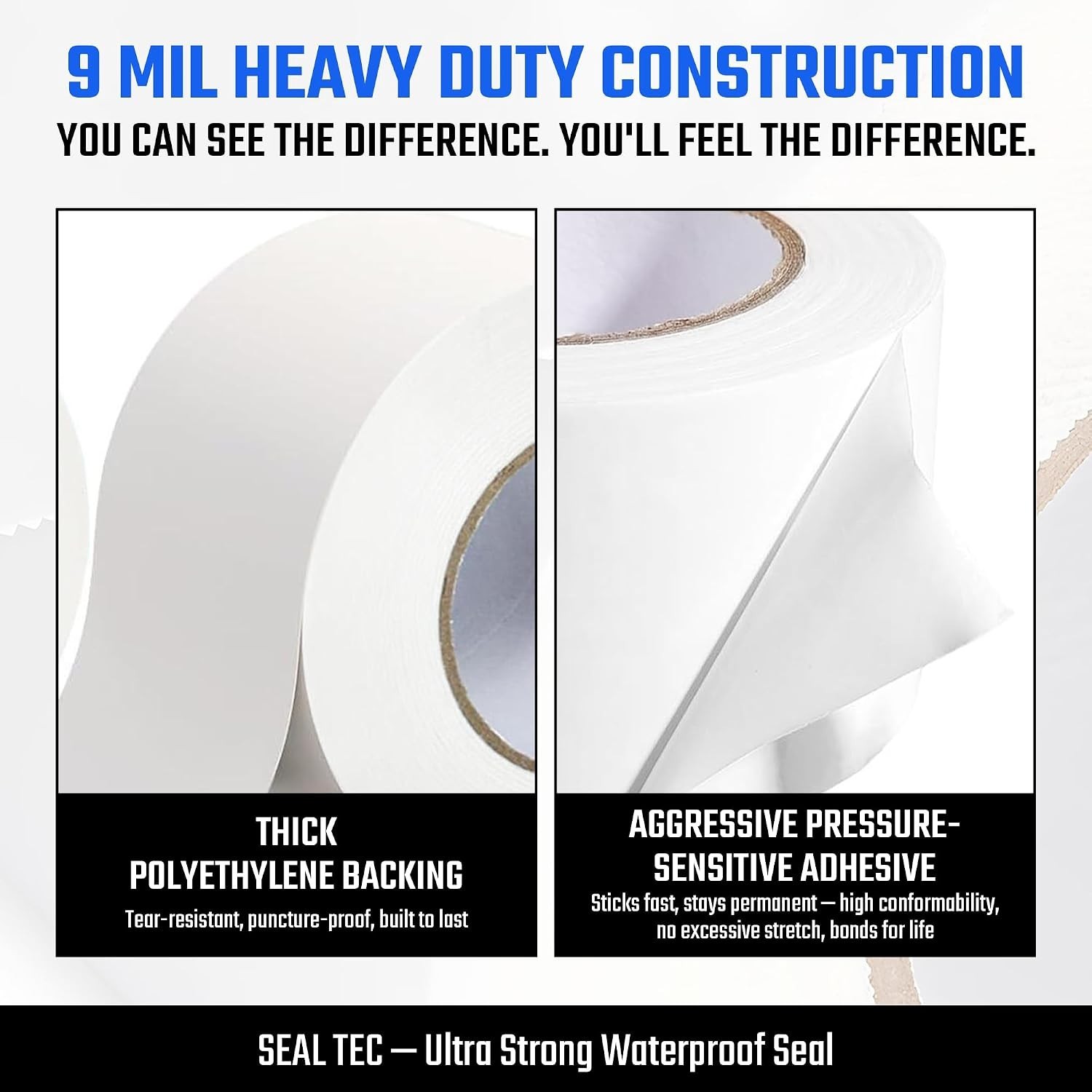Seal Tec Vapor Barrier Tape 4″ x 180′ 9 Mil White Crawl Space Seam Tape