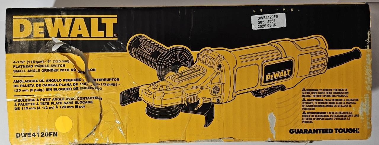 DEWALT DWE4120FN 9 Amp Corded 4.5 in – 5 in. Flathead Small Angle Grinder