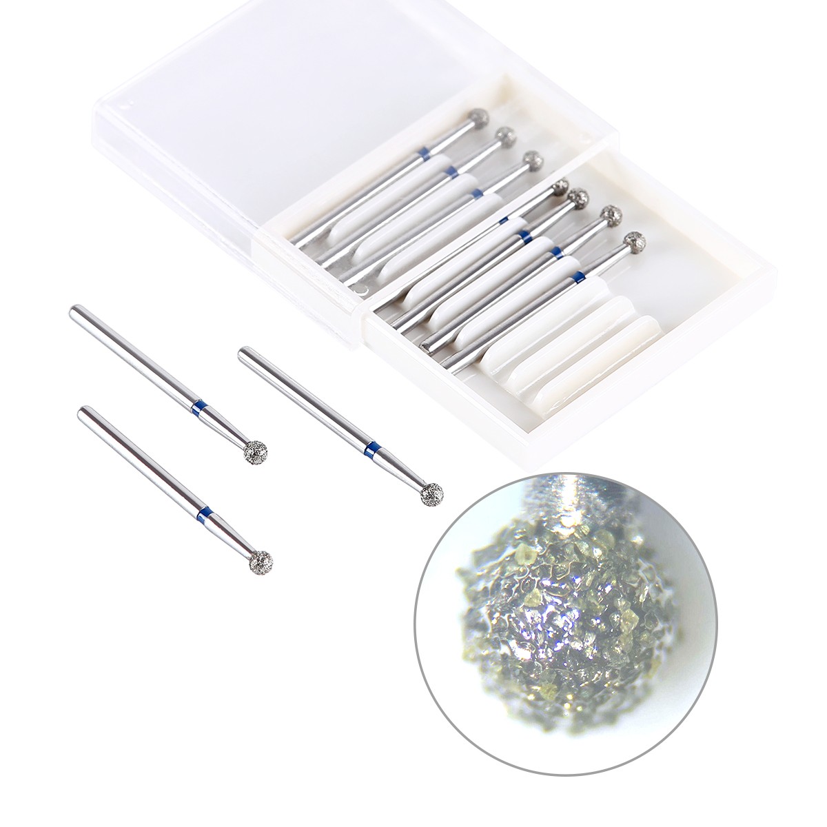 Dental Diamond Burs Kit Friction Grip FG for Crown&Bridge Preparation Anterior